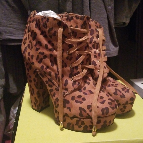 Forever 21 Shoes - Forever21 vegan leopard booties minor wear